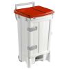 Afvalcontainer met pedaal en deur - op wielen - 90 L
