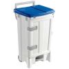 Afvalcontainer met pedaal en deur - op wielen - 90 L
