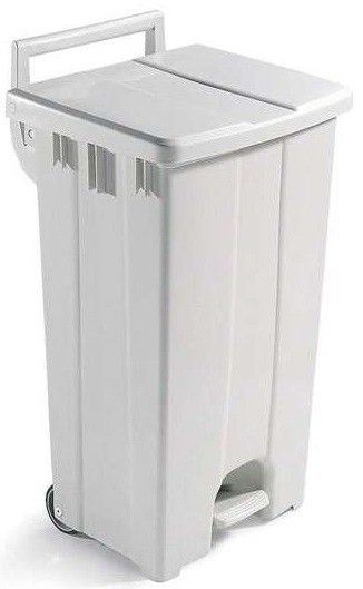 Afvalcontainer met pedaal - op wielen - 90 L