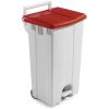 Afvalcontainer met pedaal - op wielen - 90 L