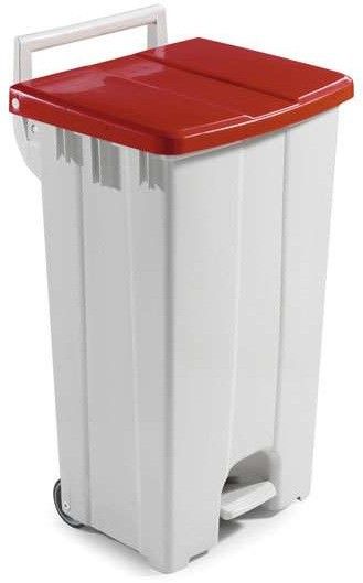 Afvalcontainer met pedaal - op wielen - 90 L