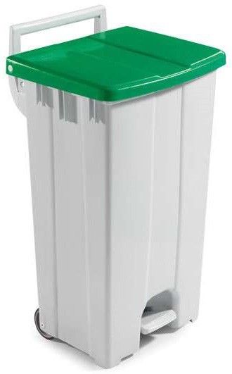 Afvalcontainer met pedaal - op wielen - 90 L
