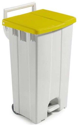 Afvalcontainer met pedaal - op wielen - 90 L