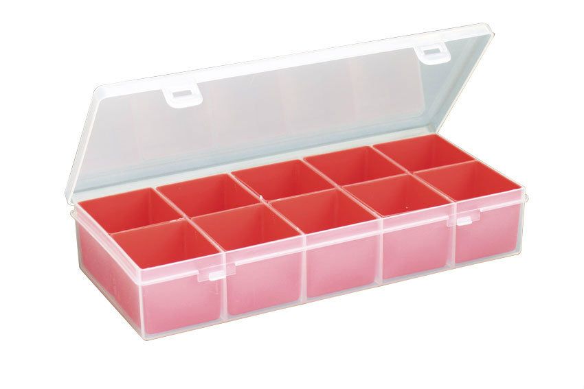 Mobil Plastic Organizer met 10 uitneembare inzetbakken - 268x125x50mm