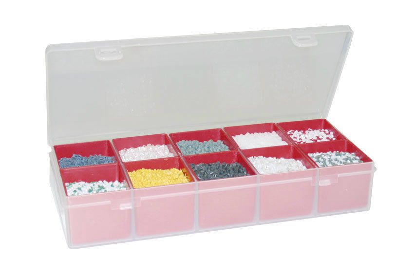 Mobil Plastic Organizer met 10 uitneembare inzetbakken - 268x125x50mm