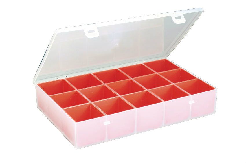 Mobil Plastic Organizer met 15 uitneembare inzetbakken - 268x188x50mm