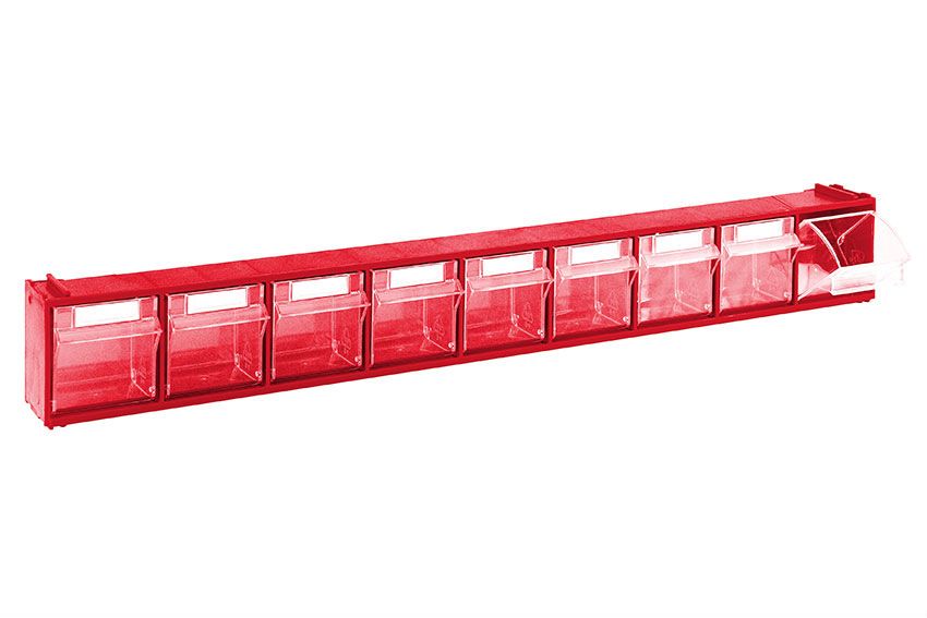 Mobil Plastic 9 kantelbakken - serie 7000 - 600x68x78mm - Rood