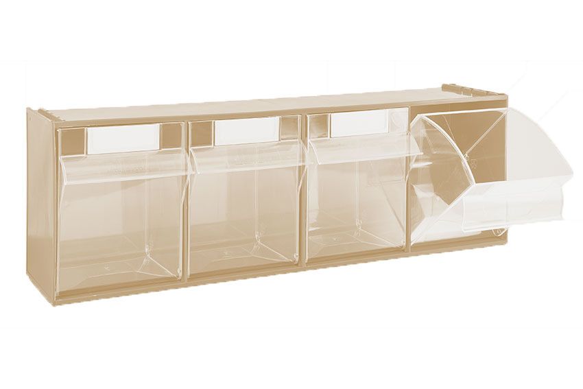 Mobil Plastic 4 kantelbakken - serie 7000 - 600x178x106mm - Beige