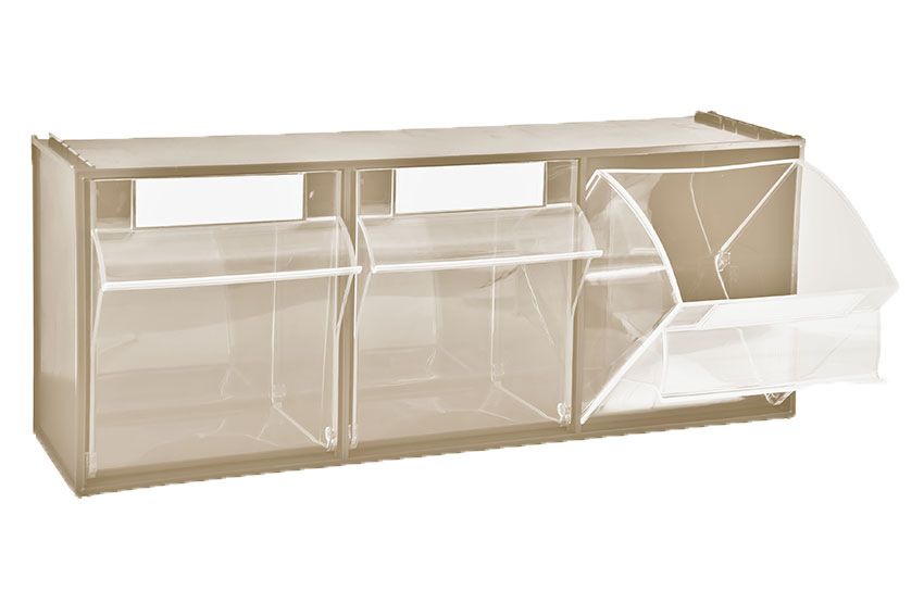Mobil Plastic 3 kantelbakken - serie 7000 - 600x210x242mm - Beige