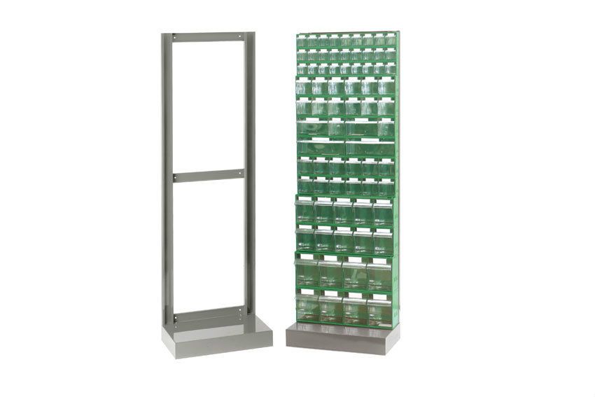 Mobil Plastic wandframe/sokkel voor kantelbakmodules - 610x250x1750mm