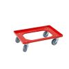 Qubb Transportonderstel - 4 rubber zwenkwielen - ABS kader - Rood