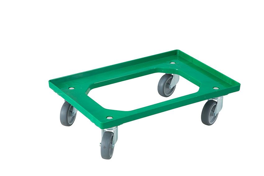 Qubb Transportonderstel - 4 rubber zwenkwielen - ABS kader - Groen
