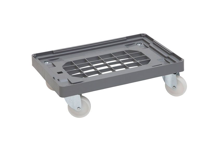 Qubb Transportonderstel - 4 PP zwenkwielen - PP gewafeld frame -Grijs
