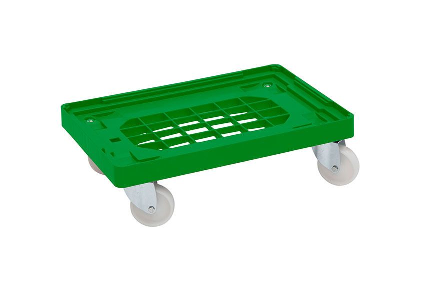 Qubb Transportonderstel - 4 PP zwenkwielen - PP gewafeld frame - Groen