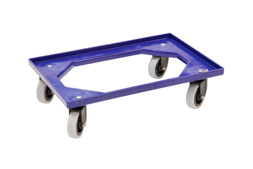 Qubb Transportonderstel - 4 rubber zwenkwielen - ABS kader - Blauw