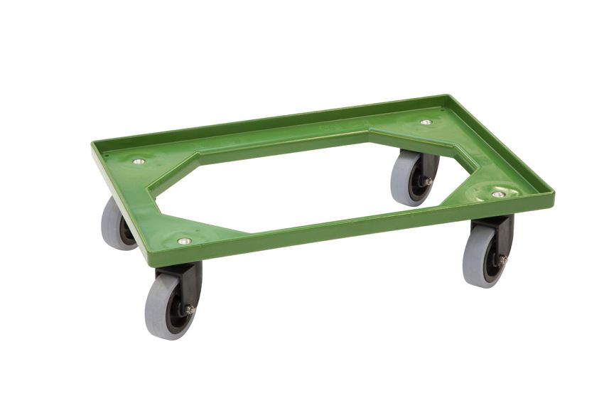 Qubb Transportonderstel - 4 rubber zwenkwielen - ABS kader - Groen