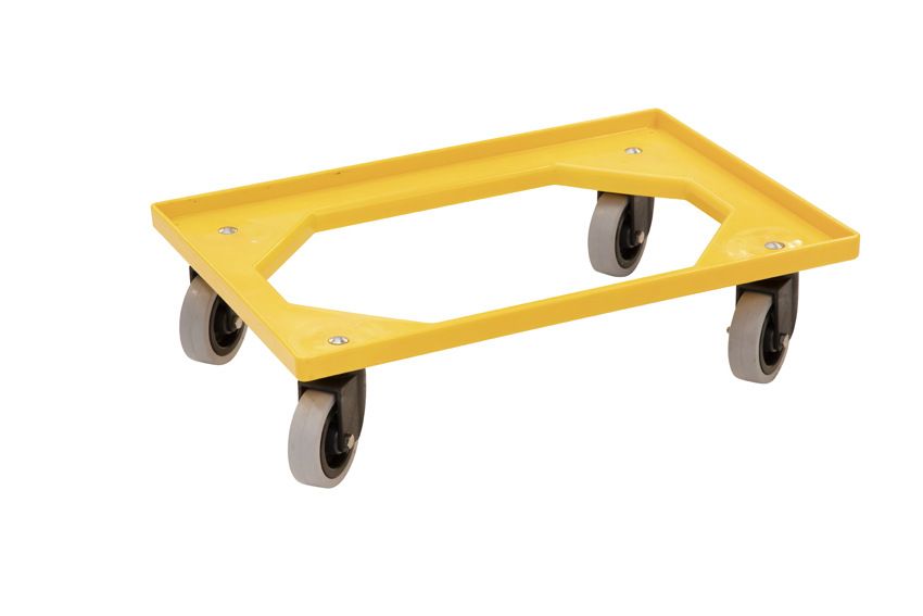 Qubb Transportonderstel - 4 rubber zwenkwielen - ABS kader - Geel