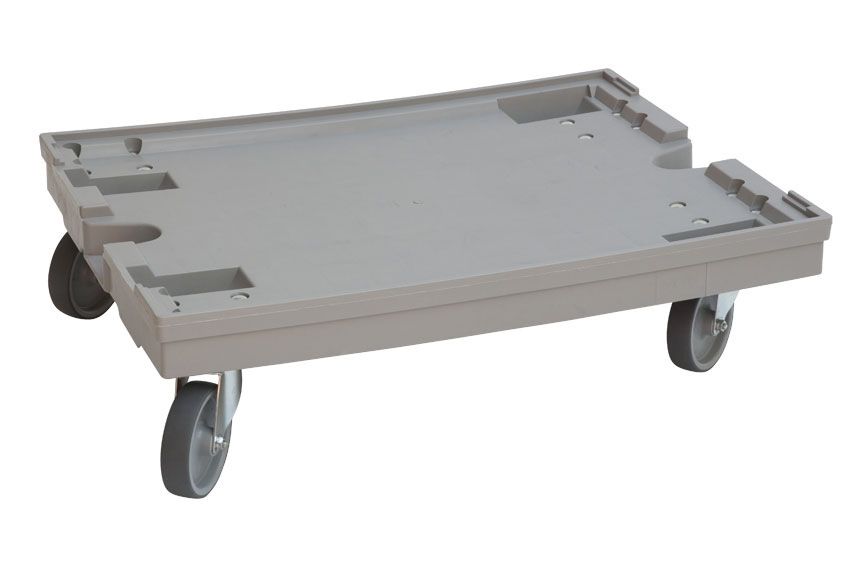 Qubb Transportonderstel 800x600mm - 4 rubber zwenkwielen - PP kader