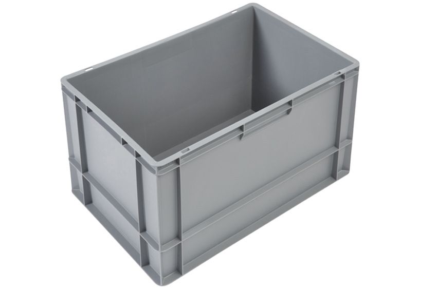 Qubb EN Stapelbak Grey 76L - 600x400x400mm - gesloten handvaten