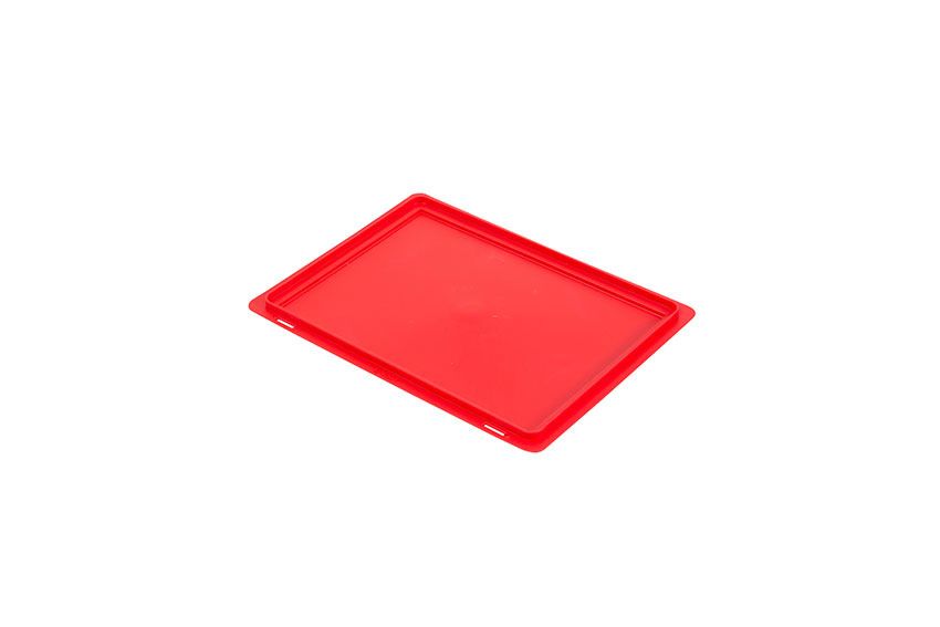 Qubb EN Opliggend deksel Budget Color - 400x300x19mm - Rood