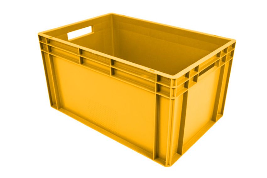 Qubb EN Stapelbak Color 60L - 600x400x320mm - gesloten - Geel