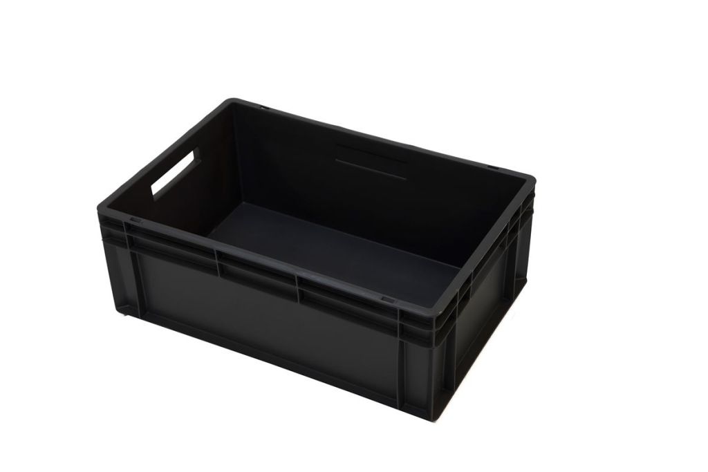 REUSE EN Stapelbak Recycled 42L - 600x400x220mm - gesloten - Zwart