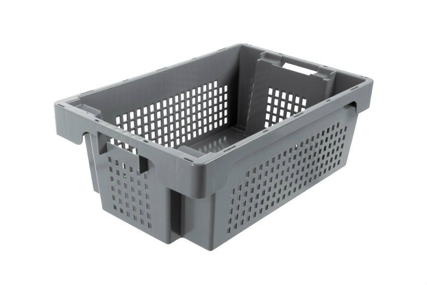 Werit EN Nestbare draaistapelbak 32L - 600x400x200mm - geperforeerd