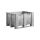 Qubb Palletbox Monobloc 470L - 1200x800x740mm - 3 sleeplatten - Grijs