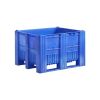 Qubb Palletbox Monobloc 470L - 1200x800x740mm - 3 sleeplatten - Blauw