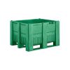 Qubb Palletbox Monobloc 470L - 1200x800x740mm - 3 sleeplatten - Groen