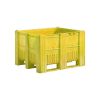 Qubb Palletbox Monobloc 470L - 1200x800x740mm - 3 sleeplatten - Geel