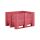 Qubb Palletbox Monobloc 610L - 1200x1000x740mm - 3 sleeplatten - Rood