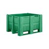 Qubb Palletbox Monobloc 610L - 1200x1000x740mm - 3 sleeplatten - Groen