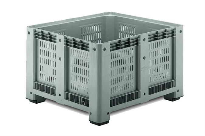 Qubb Palletbox 610l - 1200x1000x760mm - geperforeerd - 4 voeten