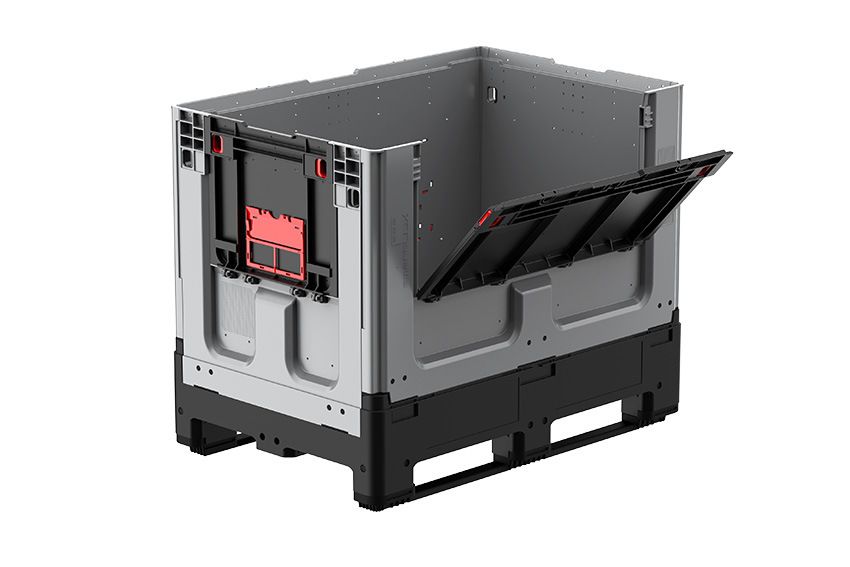 Qubb Logifold box 660L - 1200x800x958mm - gesloten - 2 latten