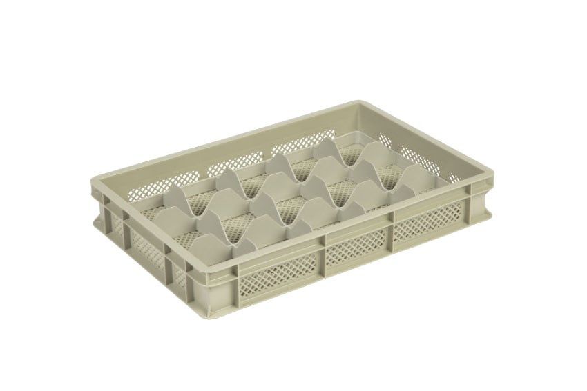 Qubb Glazenbak 15 vakken 600x400x100mm - &oslash;106mm - geperforeerd