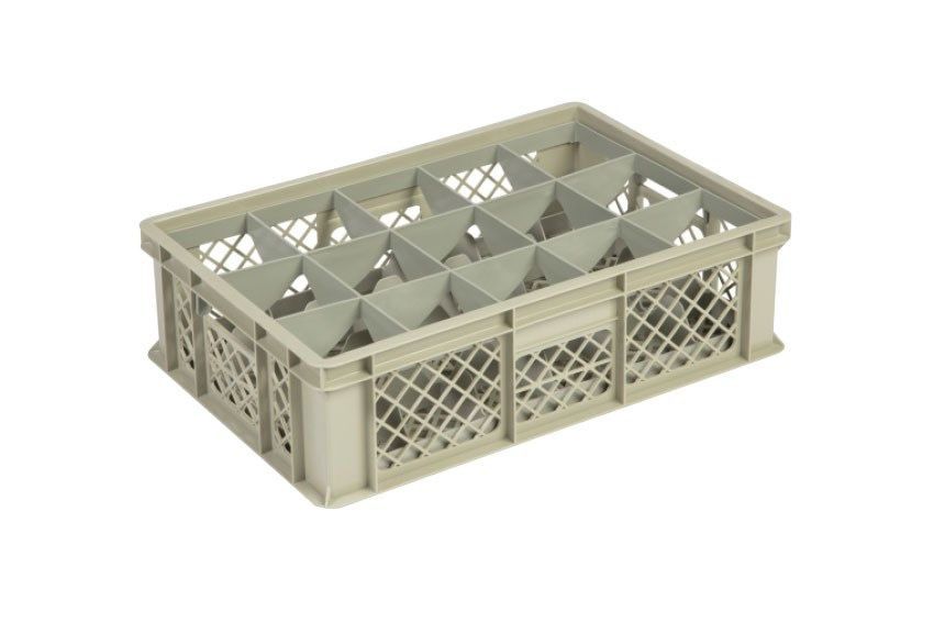 Qubb Glazenbak 15 vakken 600x400x170mm - &oslash;106mm - geperforeerd