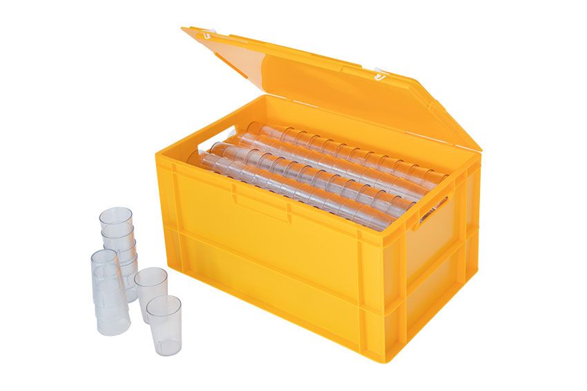 Qubb Koffer voor hardcups - 600x400x320mm - Geel