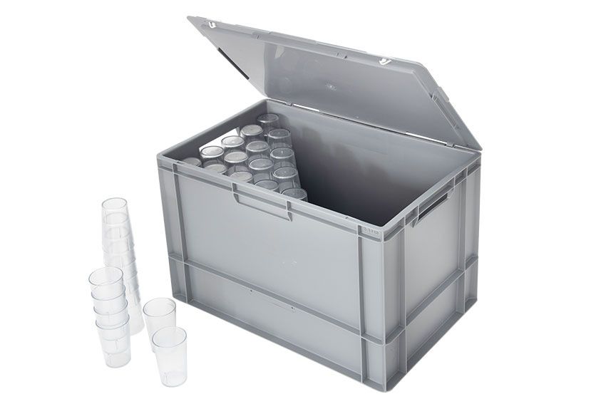 Qubb Koffer voor hardcups - 600x400x400mm - Grijs