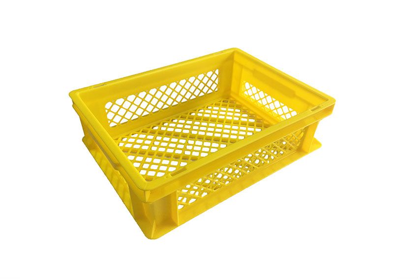 Qubb EN stapelbak broodkrat 12L - 400x300x120mm - geperforeerd - Geel