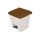 Probbax Rechthoekige pedaalafvalbak 30L - 430x390x410mm - Deksel bruin