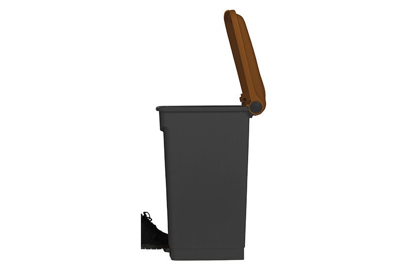 Probbax pedaalafvalbak 45L - recycled body - 410x398x600mm - Bruin