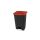 Probbax pedaalafvalbak 90L - recycled body - 500x412x820mm - Rood