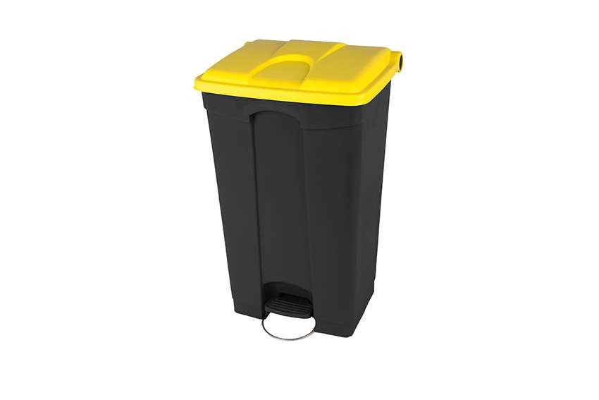 Probbax pedaalafvalbak 90L - recycled body - 500x412x820mm - Geel