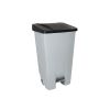 Qubb Pedaalafvalbak 120L - grijze body met 2 wielen - 510x425x875mm