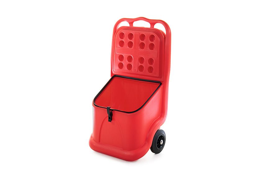 Qubb Mobiele stockageunit 75L - 590x435x1070mm - Rood