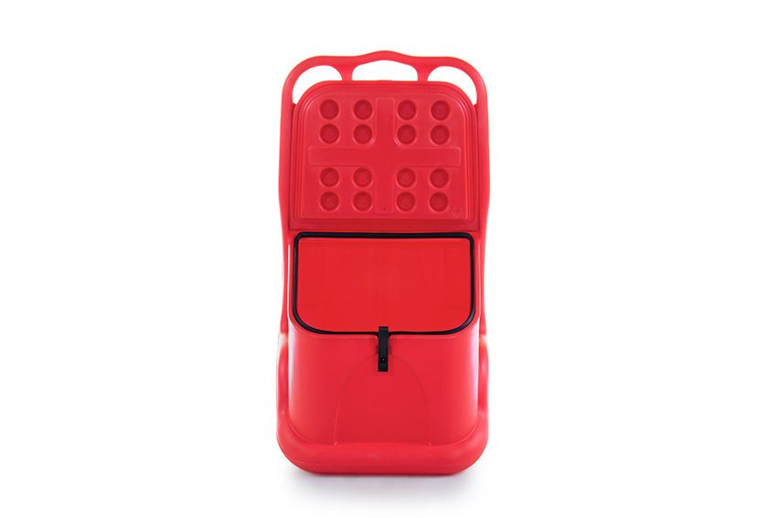 Qubb Mobiele stockageunit 75L - 590x435x1070mm - Rood