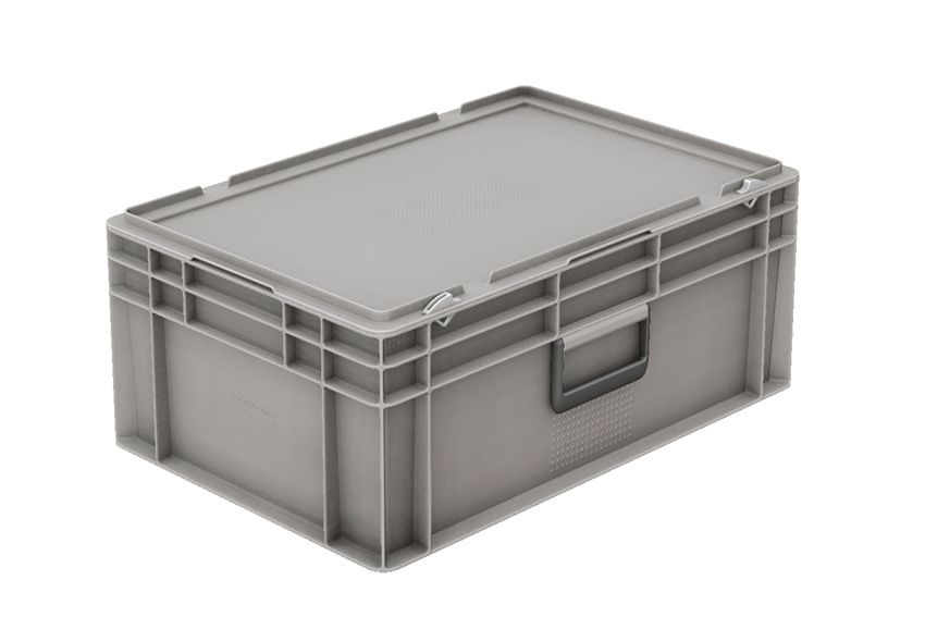 Qubb Euronorm koffer met deksel en koffergreep 60L - 600x400x334mm