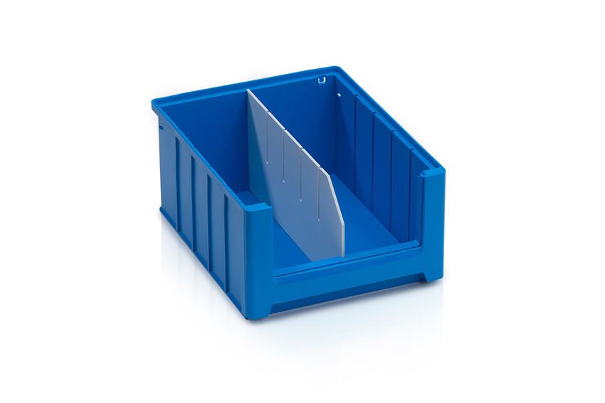 Qubb Langsverdeler met uitsparingen legbordstellingbak Blue Box - 300x140mm