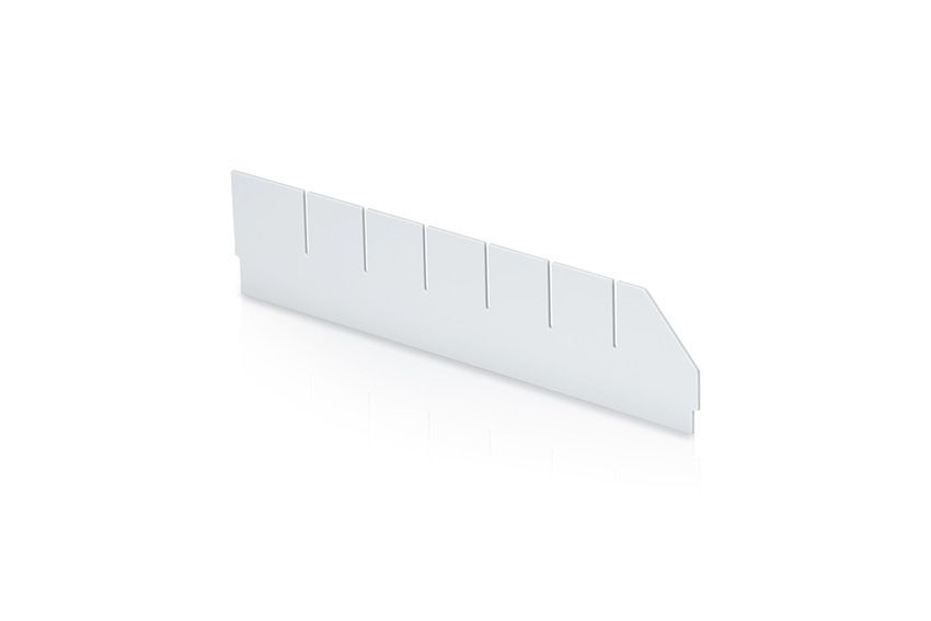 Qubb Langsverdeler met uitsparingen legbordstellingbak Blue Box - 400x90mm